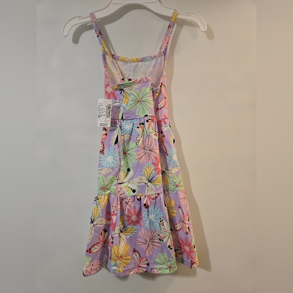 NWT Girls Purple Butterfly Tiered Dress Size 5/6 - Picture 2 of 4
